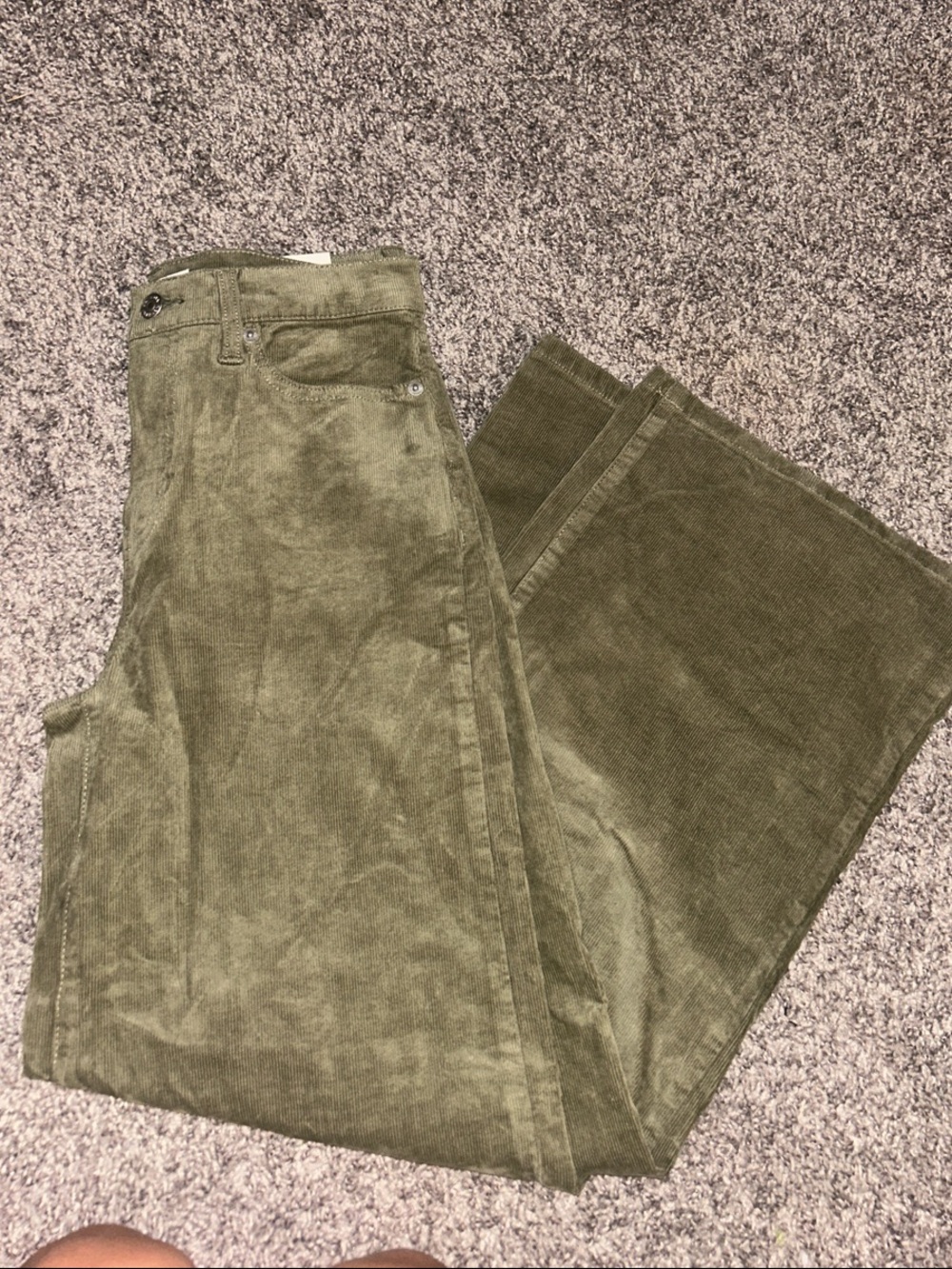 NWT Banana Republic Wide Leg High Rise Jeans Olive Corduroy- Size 26
